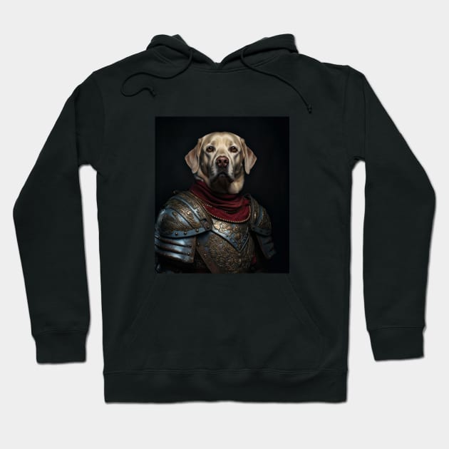 Stalwart Yellow Labrador Retriever - Medieval English Knight Hoodie by HUH? Designs